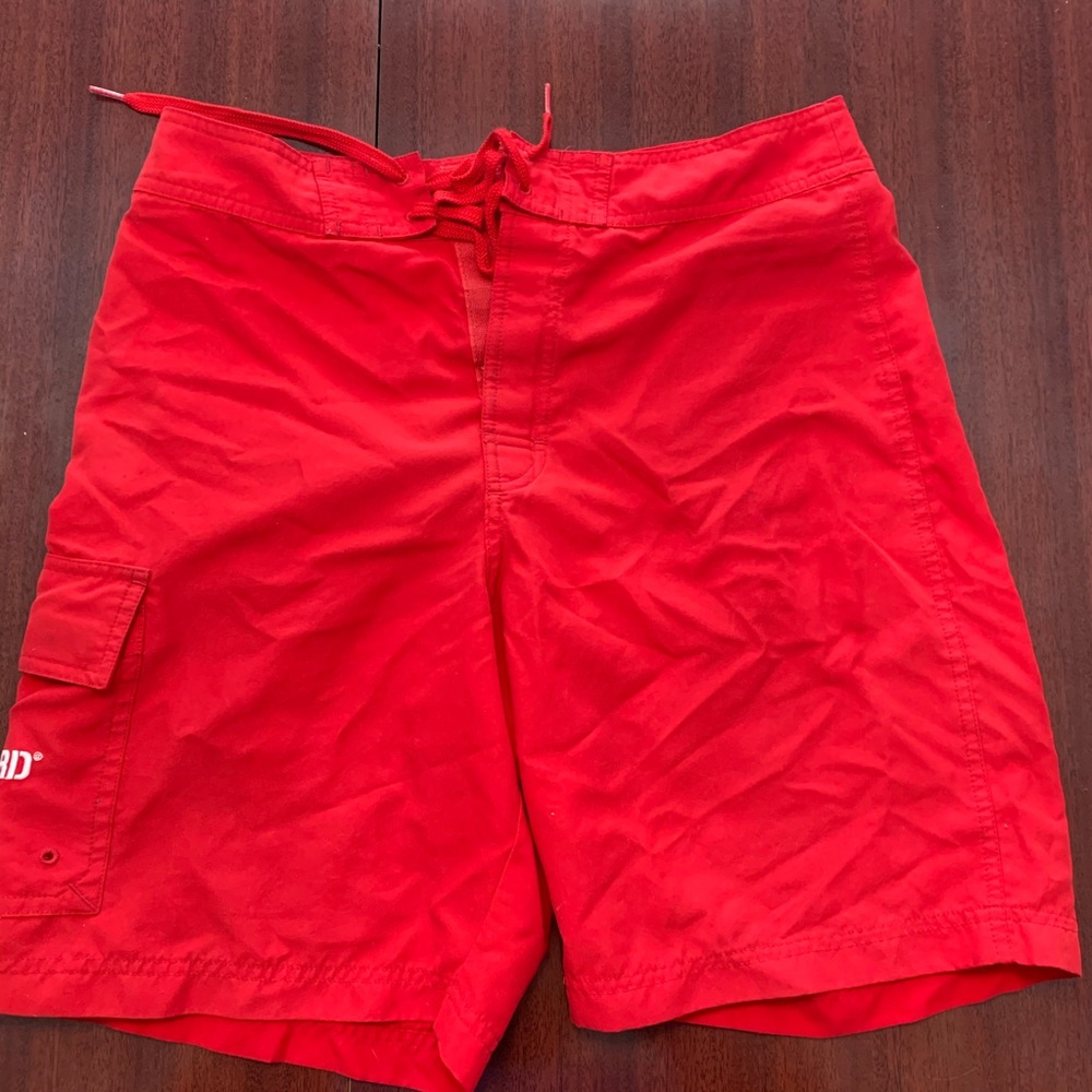 Red swim trunks